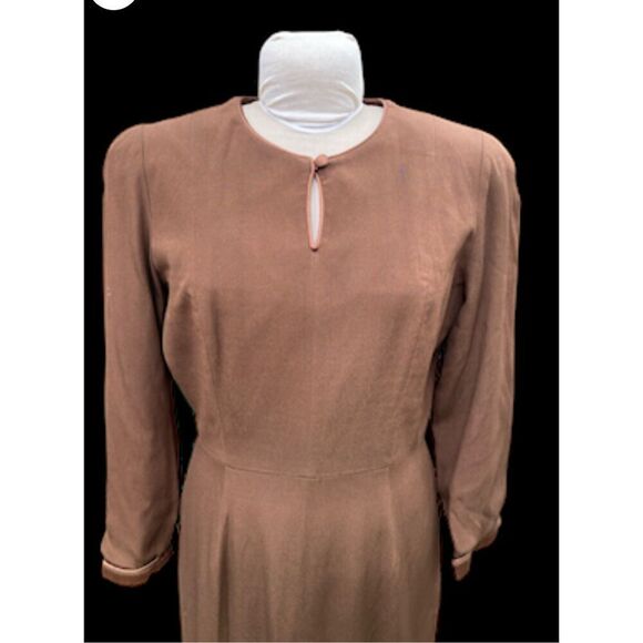 Vintage Ann Tobias Midi Dress Sz. 10 Y2K, 1990’s Long Sleeve,  Back Zip - Picture 4 of 7